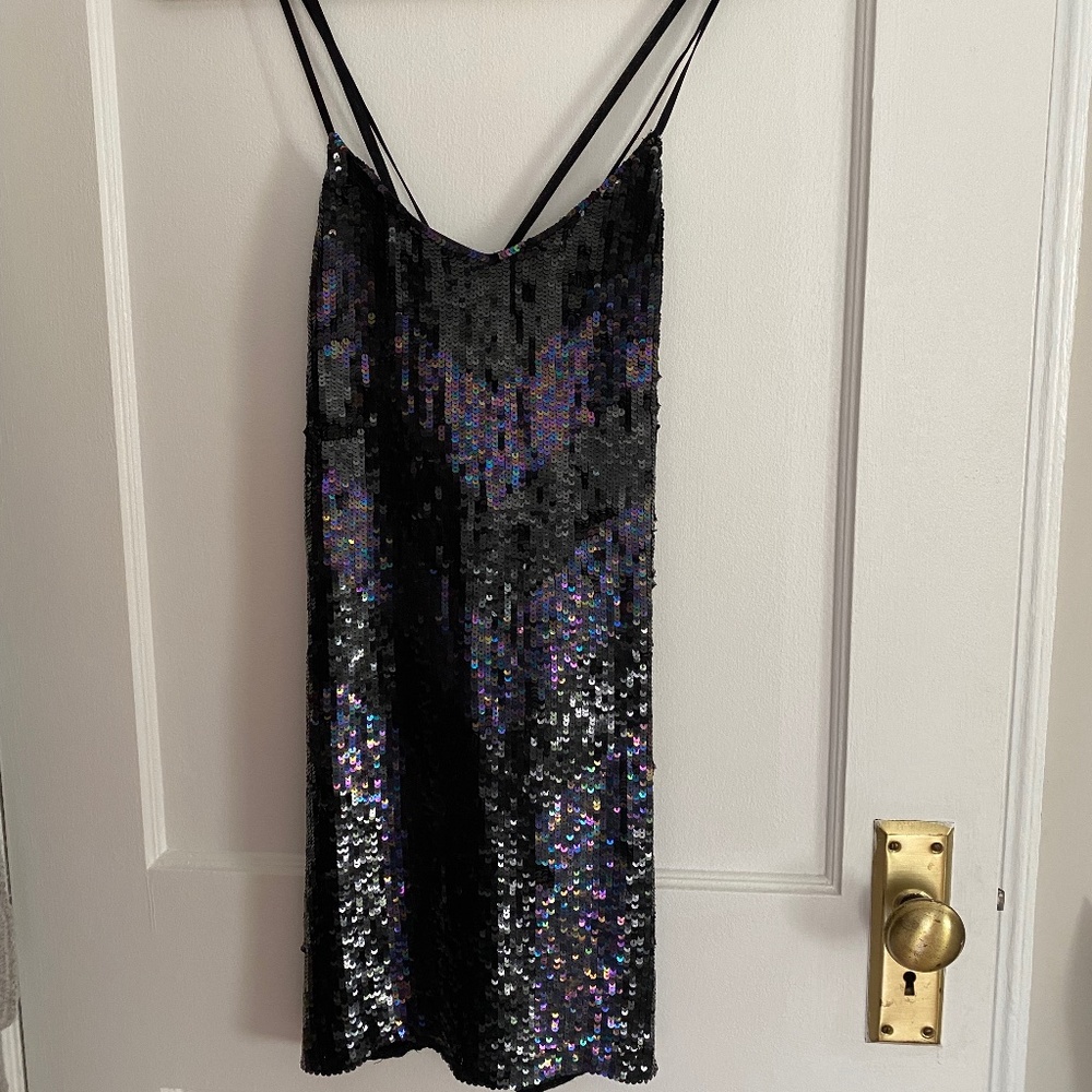 Parker Black Sequin Dress XS